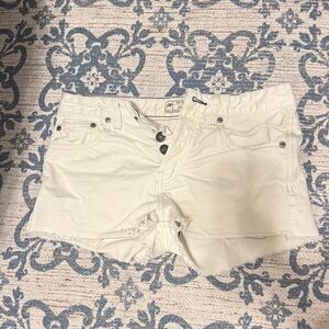 Free People Cream Jean Shorts